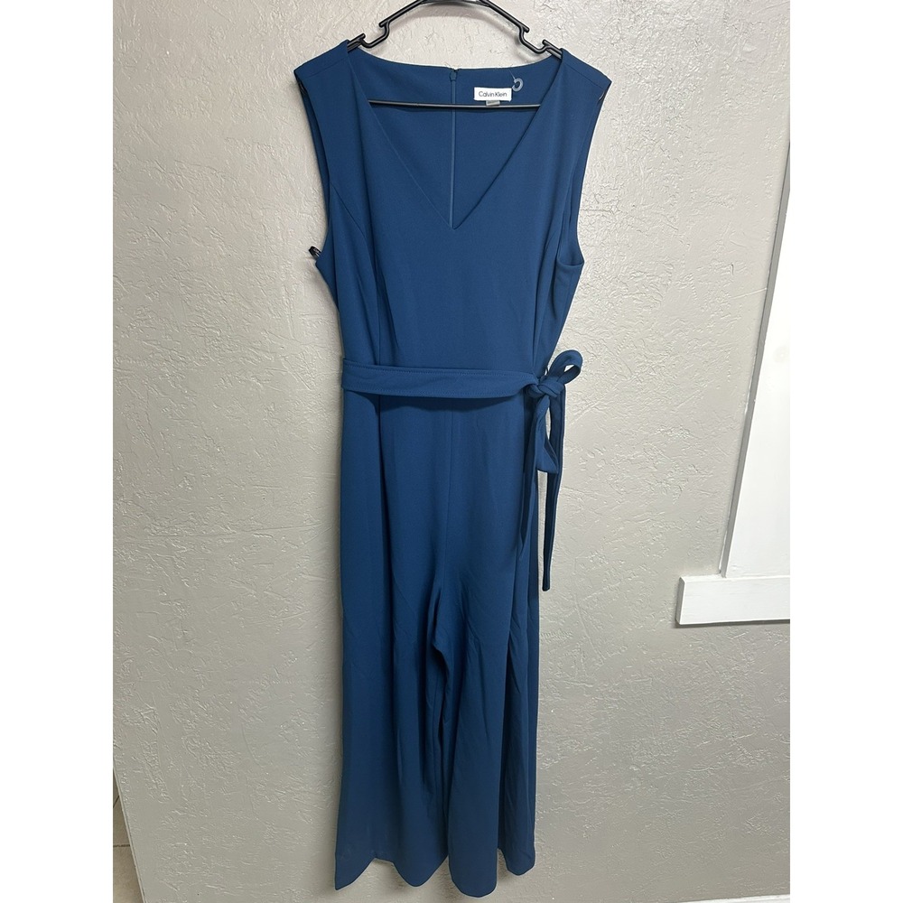 NWT CALVIN KLEIN Wide Leg JUMPSUIT, Blue, SIZE 16